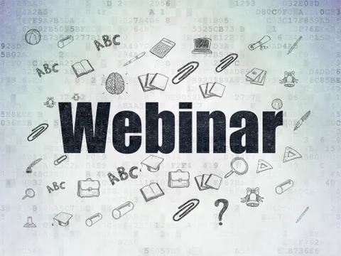 Education concept: Webinar on Digital Paper background 库存插图