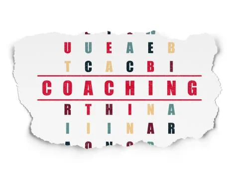 Education concept: word Coaching in solving Crossword Puzzle Illustration