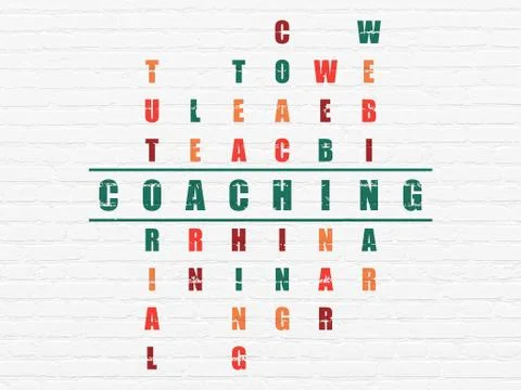 Education concept: word Coaching in solving Crossword Puzzle 스톡 일러스트
