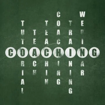 Education concept: word Coaching in solving Crossword Puzzle Stock Illustration