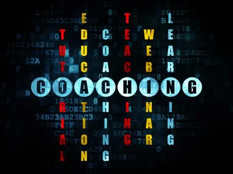 Education concept: word Coaching in solving Crossword Puzzle Illustration