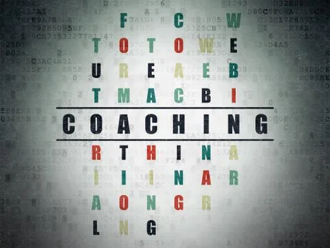Education concept: word Coaching in solving Crossword Puzzle Stock Illustration