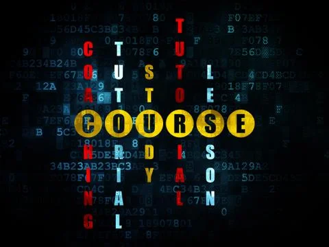 Education concept: word Course in solving Crossword Puzzle Stock Illustration