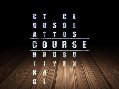 Education concept: word Course in solving Crossword Puzzle Stockillustratie