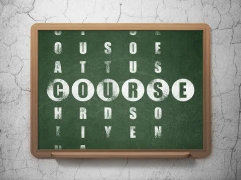 Education concept: word Course in solving Crossword Puzzle Illustrazione stock
