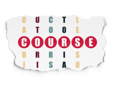 Education concept: word Course in solving Crossword Puzzle Stockillustratie