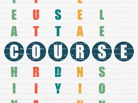 Education concept: word Course in solving Crossword Puzzle 스톡 일러스트
