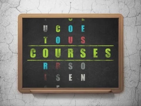 Education concept: word Courses in solving Crossword Puzzle Stockillustratie