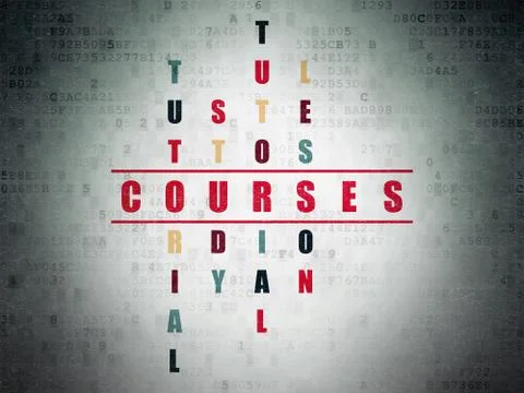 Education concept: word Courses in solving Crossword Puzzle Stock Illustration
