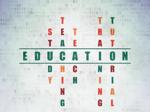 Education concept: word Education in solving Crossword Puzzle Illustration