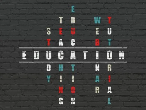 Education concept: word Education in solving Crossword Puzzle Illustrazione stock