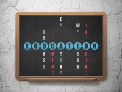 Education concept: word Education in solving Crossword Puzzle Stockillustratie