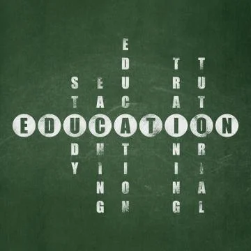 Education concept: word Education in solving Crossword Puzzle Illustration