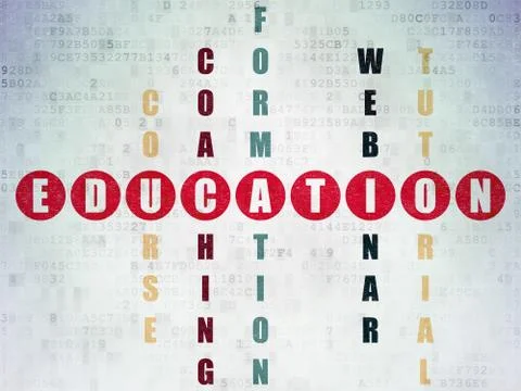 Education concept: word Education in solving Crossword Puzzle Illustration