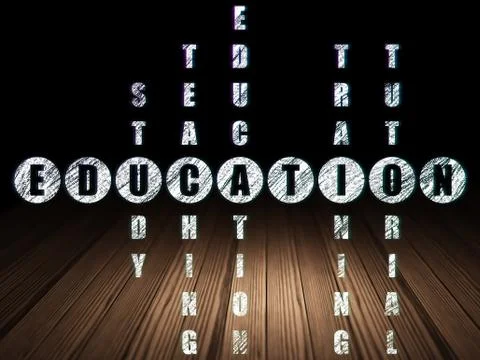 Education concept: word Education in solving Crossword Puzzle Illustration