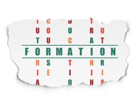 Education concept: word Formation in solving Crossword Puzzle Stockillustratie