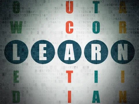 Education concept: word Learn in solving Crossword Puzzle Stock Illustration