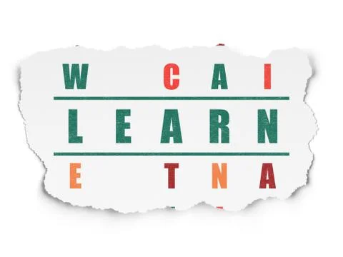 Education concept: word Learn in solving Crossword Puzzle Illustration