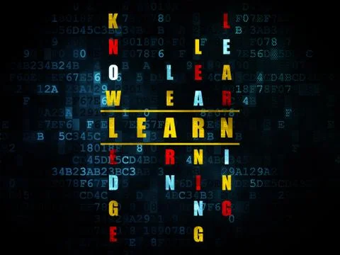 Education concept: word Learn in solving Crossword Puzzle Illustration