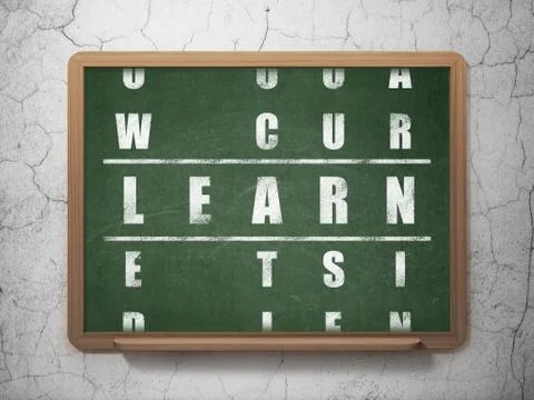 Education concept: word Learn in solving Crossword Puzzle Stockillustratie