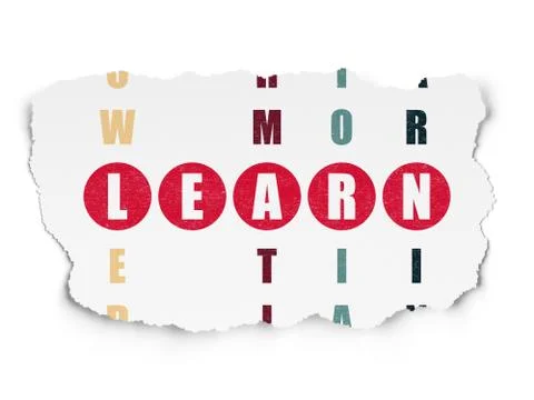 Education concept: word Learn in solving Crossword Puzzle Illustration