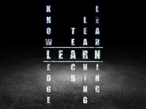 Education concept: word Learn in solving Crossword Puzzle Illustration