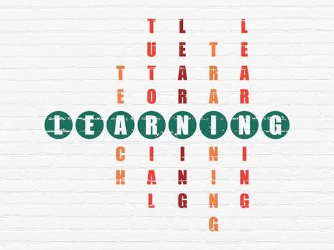 Education concept: word Learning in solving Crossword Puzzle Stock Illustration