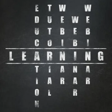 Education concept: word Learning in solving Crossword Puzzle Stock Illustration