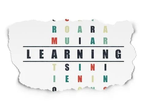 Education concept: word Learning in solving Crossword Puzzle Illustrazione stock