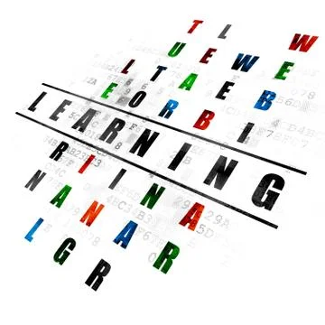 Education concept: word Learning in solving Crossword Puzzle Stock Illustration