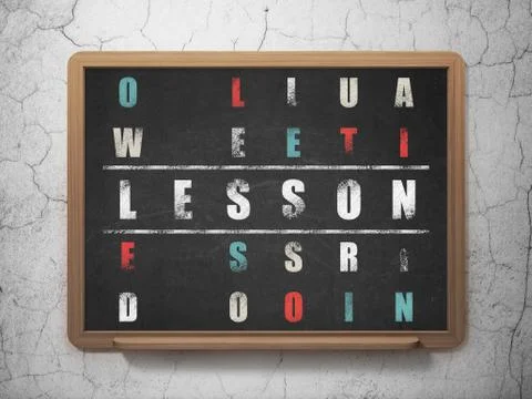 Education concept: word Lesson in solving Crossword Puzzle Illustrazione stock
