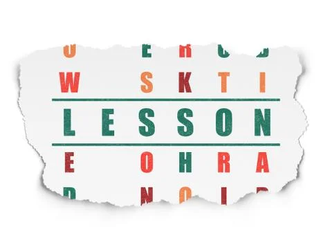 Education concept: word Lesson in solving Crossword Puzzle Illustrazione stock