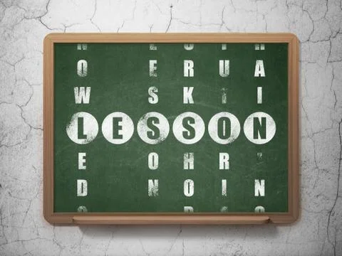 Education concept: word Lesson in solving Crossword Puzzle 스톡 일러스트
