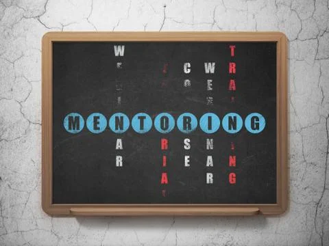 Education concept: word Mentoring in solving Crossword Puzzle Stockillustratie
