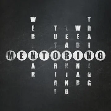 Education concept: word Mentoring in solving Crossword Puzzle Stock Illustration