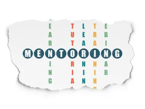 Education concept: word Mentoring in solving Crossword Puzzle Illustration