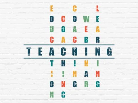 Education concept: word Teaching in solving Crossword Puzzle Illustrazione stock