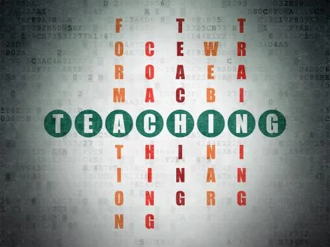 Education concept: word Teaching in solving Crossword Puzzle Stock Illustration