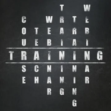 Education concept: word Training in solving Crossword Puzzle Stock Illustration