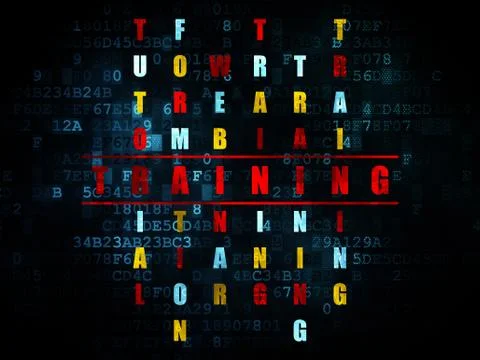 Education concept: word Training in solving Crossword Puzzle Illustrazione stock