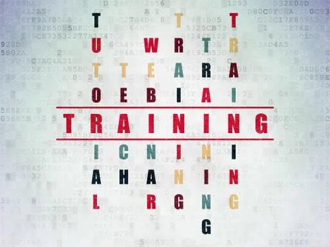 Education concept: word Training in solving Crossword Puzzle Illustrazione stock