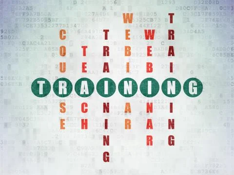 Education concept: word Training in solving Crossword Puzzle 스톡 일러스트