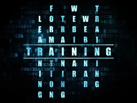 Education concept: word Training in solving Crossword Puzzle Illustrazione stock