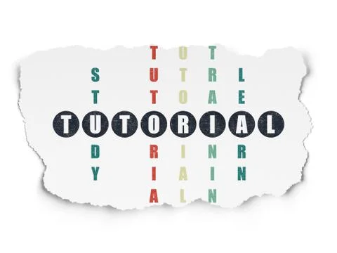 Education concept: word Tutorial in solving Crossword Puzzle Illustrazione stock