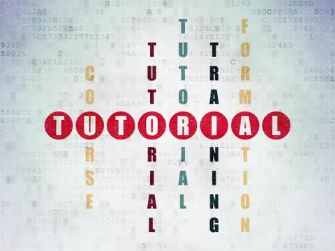Education concept: word Tutorial in solving Crossword Puzzle Stock Illustration