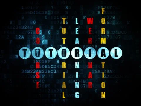 Education concept: word Tutorial in solving Crossword Puzzle Stock Illustration