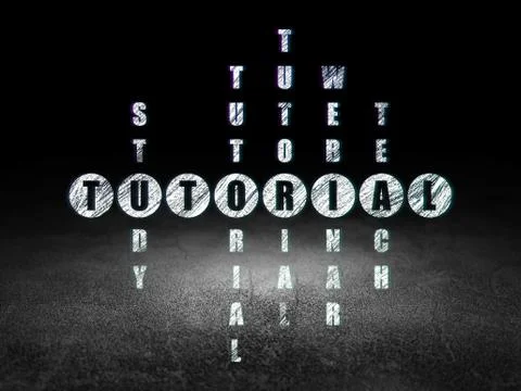 Education concept: word Tutorial in solving Crossword Puzzle Illustrazione stock