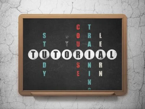 Education concept: word Tutorial in solving Crossword Puzzle Stockillustratie