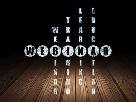 Education concept: word Webinar in solving Crossword Puzzle Stockillustratie