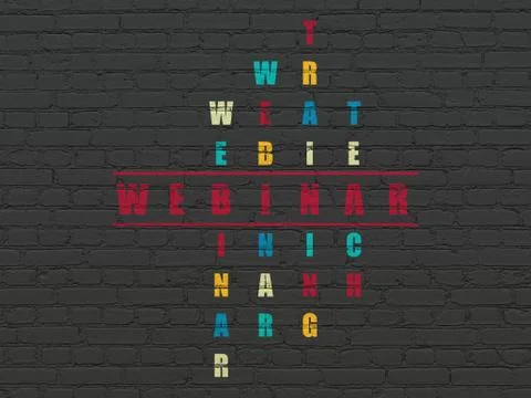Education concept: word Webinar in solving Crossword Puzzle 스톡 일러스트